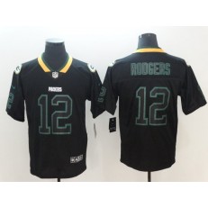 Green Bay Packers #12 Aaron Rodgers Black Shadow Legend Limited Nike NFL Men Jersey
