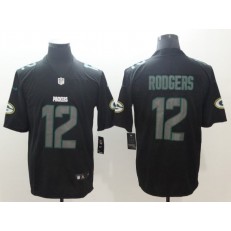 Green Bay Packers #12 Aaron Rodgers Black Vapor Impact Limited Nike NFL Men Jersey