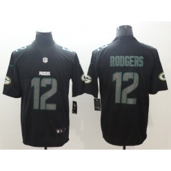 Green Bay Packers #12 Aaron Rodgers Black Vapor Impact Limited Nike NFL Men Jersey
