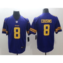 Minnesota Vikings #8 Kirk Cousins Purple Color Rush Limited Nike NFL Men Jersey