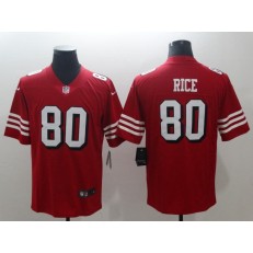 San Francisco 49ers #80 Jerry Rice Red 2018 Vapor Untouchable Limited Nike NFL Men Jersey