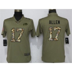 Women Nike Buffalo Bills #17 Josh Allen Olive Camo Salute To Service Limited NFL Jersey