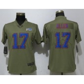 Women Nike Buffalo Bills #17 Josh Allen Olive Salute To Service Limited NFL Jersey