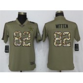 Women Nike Dallas Cowboys #82 Jason Witten Olive Camo Salute To Service Limited NFL Jersey