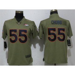 Women Nike Denver Broncos #55 Bradley Chubb Olive Salute To Service Limited NFL Jersey