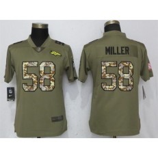 Women Nike Denver Broncos #58 Von Miller Olive Camo Salute To Service Limited NFL Jersey