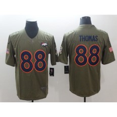 Women Nike Denver Broncos #88 Demaryius Thomas Olive Salute To Service Limited NFL Jersey