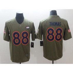 Women Nike Denver Broncos #88 Demaryius Thomas Olive Salute To Service Limited NFL Jersey