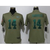 Women Nike New York Jets #14 Sam Darnold Olive Salute To Service Limited NFL Jersey