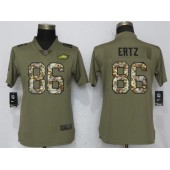Women Nike Philadelphia Eagles #86 Zach Ertz Olive Camo Salute To Service Limited NFL Jersey