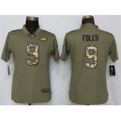Women Nike Philadelphia Eagles #9 Nick Foles Olive Camo Salute To Service Limited NFL Jersey
