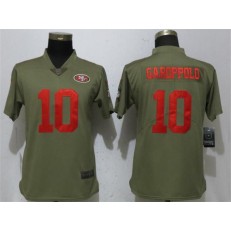 Women Nike San Francisco 49ers Jimmy Garoppolo Olive Salute To Service Limited NFL Jersey