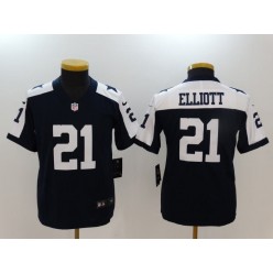 Youth Nike Dallas Cowboys #21 Ezekiel Elliott Navy Throwback Vapor Untouchable Player Limited NFL Jersey