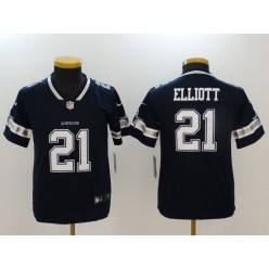 Youth Nike Dallas Cowboys #21 Ezekiel Elliott Navy Vapor Untouchable Player Limited NFL Jersey