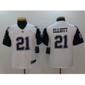 Youth Nike Dallas Cowboys #21 Ezekiel Elliott White Color Rush Limited NFL Jersey