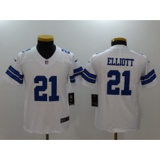Youth Nike Dallas Cowboys #21 Ezekiel Elliott White Vapor Untouchable Player Limited NFL Jersey