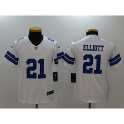 Youth Nike Dallas Cowboys #21 Ezekiel Elliott White Vapor Untouchable Player Limited NFL Jersey