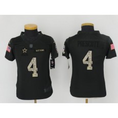 Youth Nike Dallas Cowboys #4 Dak Prescott Anthracite Salute to Service Limited NFL Jersey