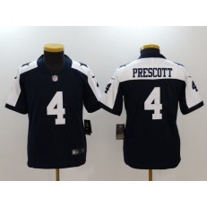 Youth Nike Dallas Cowboys #4 Dak Prescott Navy Throwback Vapor Untouchable Player Limited NFL Jersey