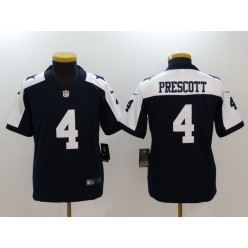 Youth Nike Dallas Cowboys #4 Dak Prescott Navy Throwback Vapor Untouchable Player Limited NFL Jersey