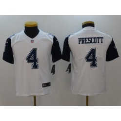 Youth Nike Dallas Cowboys #4 Dak Prescott White Color Rush Limited NFL Jersey