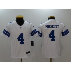 Youth Nike Dallas Cowboys #4 Dak Prescott White Vapor Untouchable Player Limited NFL Jersey