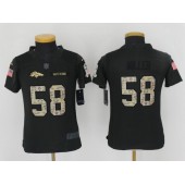 Youth Nike Denver Broncos #18 Peyton Manning Anthracite Salute to Service Limited Jersey