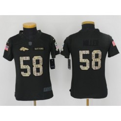 Youth Nike Denver Broncos #18 Peyton Manning Anthracite Salute to Service Limited Jersey