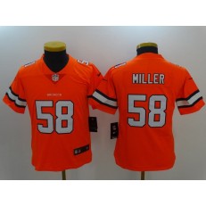 Youth Nike Denver Broncos #58 Von Miller Orange Color Rush Limited Jersey