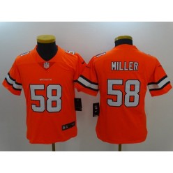 Youth Nike Denver Broncos #58 Von Miller Orange Color Rush Limited Jersey