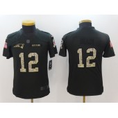Youth Nike New England Patriots #12 Tom Brady Anthracite Salute To Service Limited NFL Jersey
