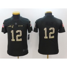 Youth Nike New England Patriots #12 Tom Brady Anthracite Salute To Service Limited NFL Jersey