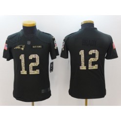 Youth Nike New England Patriots #12 Tom Brady Anthracite Salute To Service Limited NFL Jersey