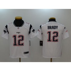Youth Nike New England Patriots #12 Tom Brady White Vapor Untouchable Player Limited NFL Jersey