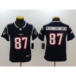 Youth Nike New England Patriots #87 Rob Gronkowski Navy Vapor Untouchable Player Limited NFL Jersey