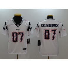 Youth Nike New England Patriots #87 Rob Gronkowski White Vapor Untouchable Player Limited NFL Jersey