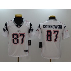 Youth Nike New England Patriots #87 Rob Gronkowski White Vapor Untouchable Player Limited NFL Jersey