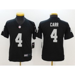 Youth Nike Oakland Raiders #4 Derek Carr Black Vapor Untouchable Limited NFL Jersey