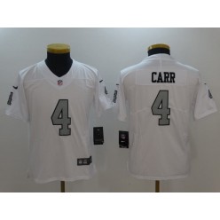 Youth Nike Oakland Raiders #4 Derek Carr White Color Rush Limited NFL Jersey