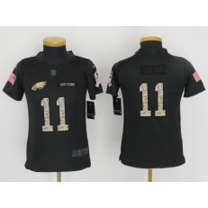 Youth Nike Philadelphia Eagles #11 Carson Wentz Anthracite Salute to Service Limited NFL Jersey