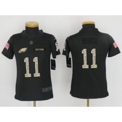 Youth Nike Philadelphia Eagles #11 Carson Wentz Anthracite Salute to Service Limited NFL Jersey