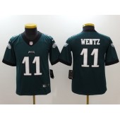 Youth Nike Philadelphia Eagles #11 Carson Wentz Green Vapor Untouchable Limited NFL Jersey