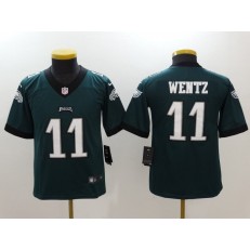 Youth Nike Philadelphia Eagles #11 Carson Wentz Green Vapor Untouchable Limited NFL Jersey