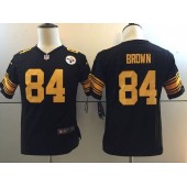 Youth Nike Pittsburgh Steelers #84 Antonio Brown Black Color Rush Limited NFL Jersey