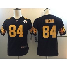 Youth Nike Pittsburgh Steelers #84 Antonio Brown Black Color Rush Limited NFL Jersey