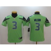 Youth Nike Seattle Seahawks #3 Russell Wilson Green Color Rush Limited NFL Jersey