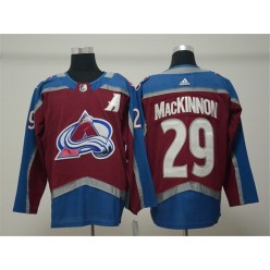 Colorado Avalanche #29 Nathan MacKinnon Burgundy With A Patch Adidas NHL Men Jersey