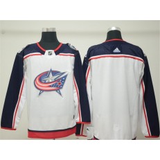 Columbus Blue Jackets Blank White Adidas NHL Men Jersey