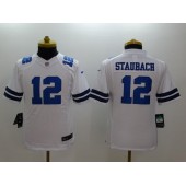  Youth Nike Dallas Cowboys #12 Staubach White Limited Jersey