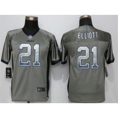 Youth Nike Dallas Cowboys #21 Ezekiel Elliott Grey Drift Fashion Jersey